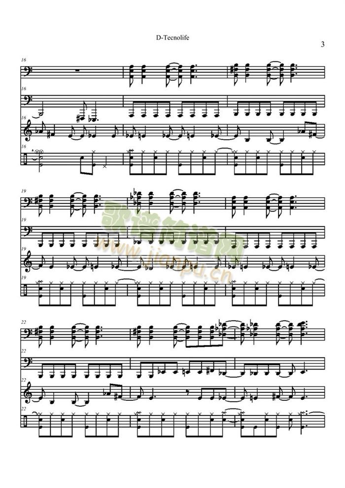 D-Tecnolife(钢琴谱)3