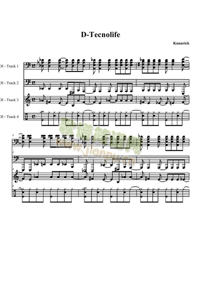 D-Tecnolife(钢琴谱)1