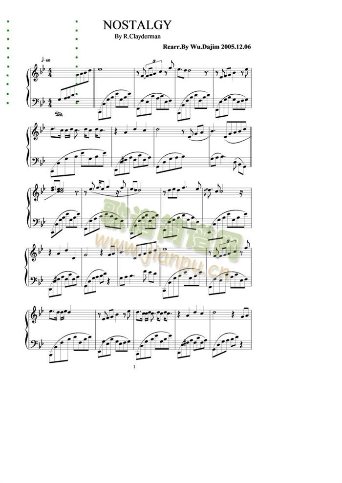 理察克莱德们(钢琴谱)1