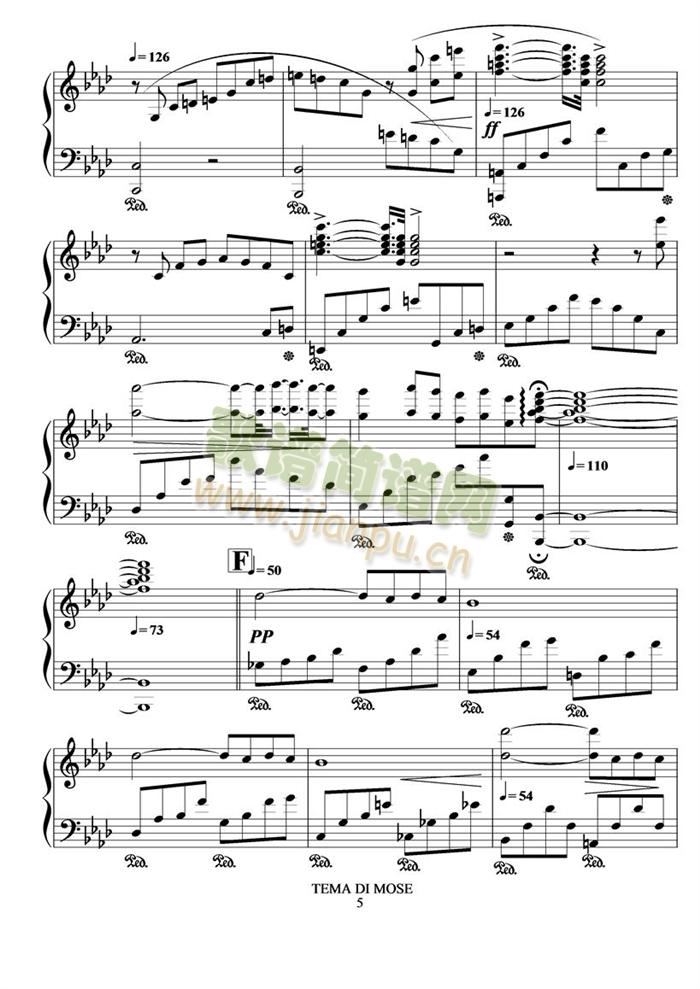 摩西主题(钢琴谱)5