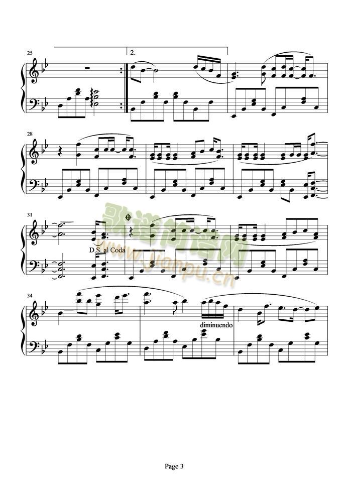 回忆是后镜里的公路(钢琴谱)3