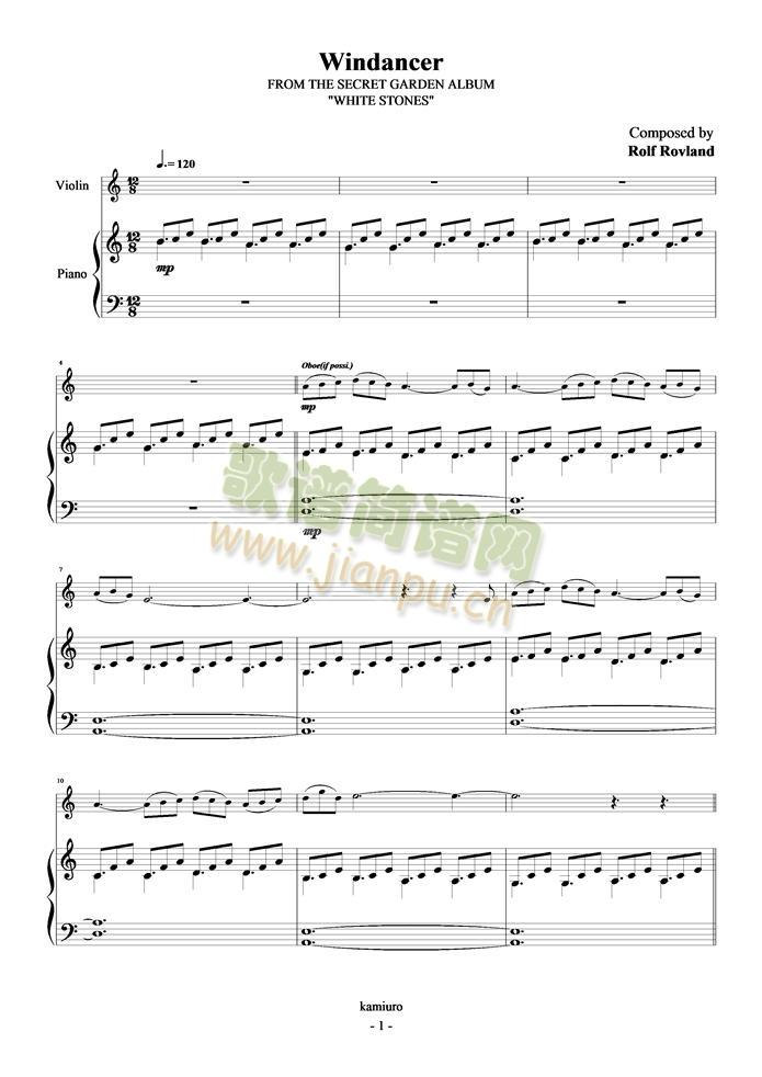 Windancer(钢琴谱)1
