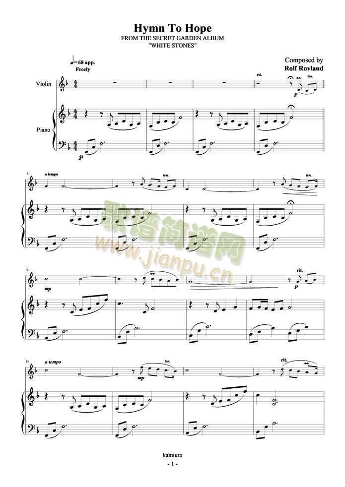 Hymn(钢琴谱)1