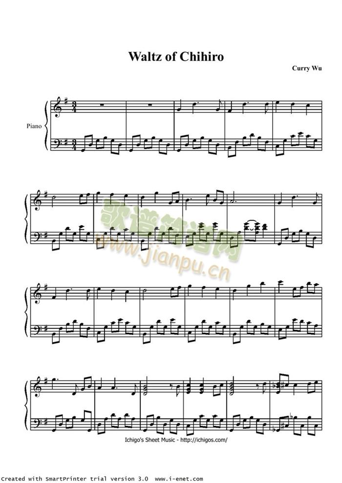 WaltzOfChihiro(钢琴谱)1