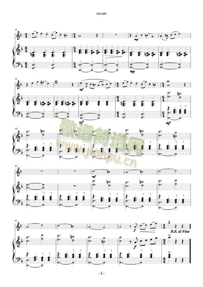 Escape(钢琴谱)3
