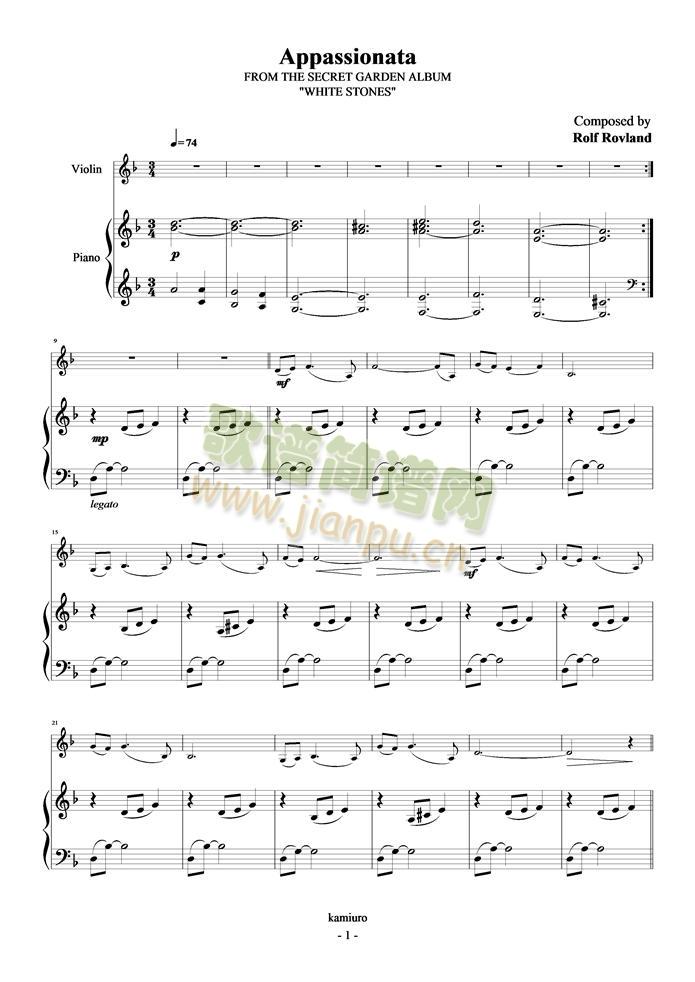 Appassionata(钢琴谱)1