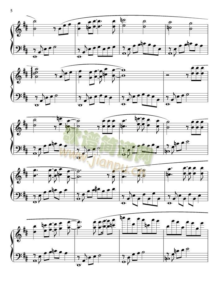 dream(钢琴谱)5