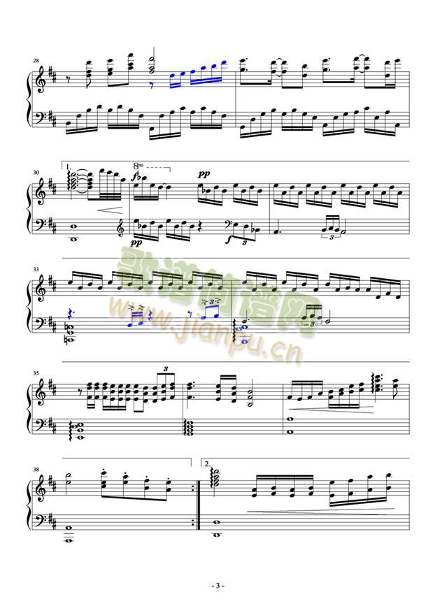 童安格-爱与哀愁(钢琴谱)3