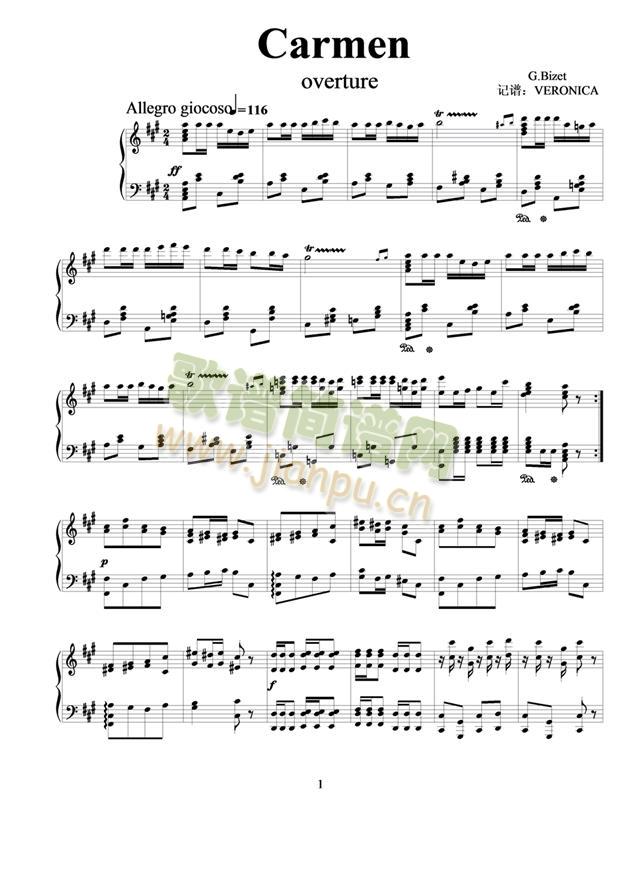 Carmen(钢琴谱)1