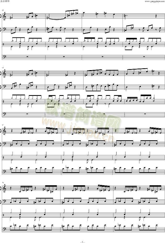 怀念东方之血+飘上月球不死之烟(钢琴谱)5