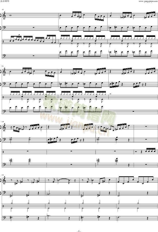 怀念东方之血+飘上月球不死之烟(钢琴谱)8