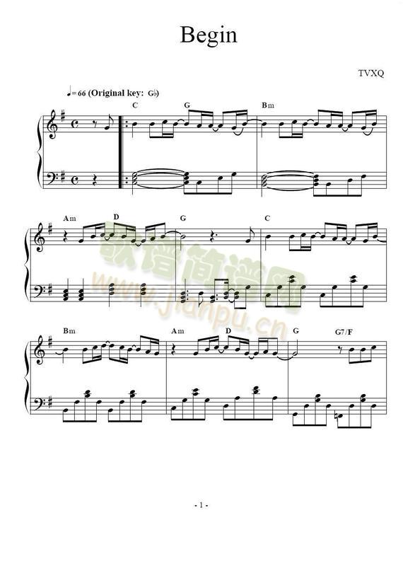 begin(钢琴谱)1