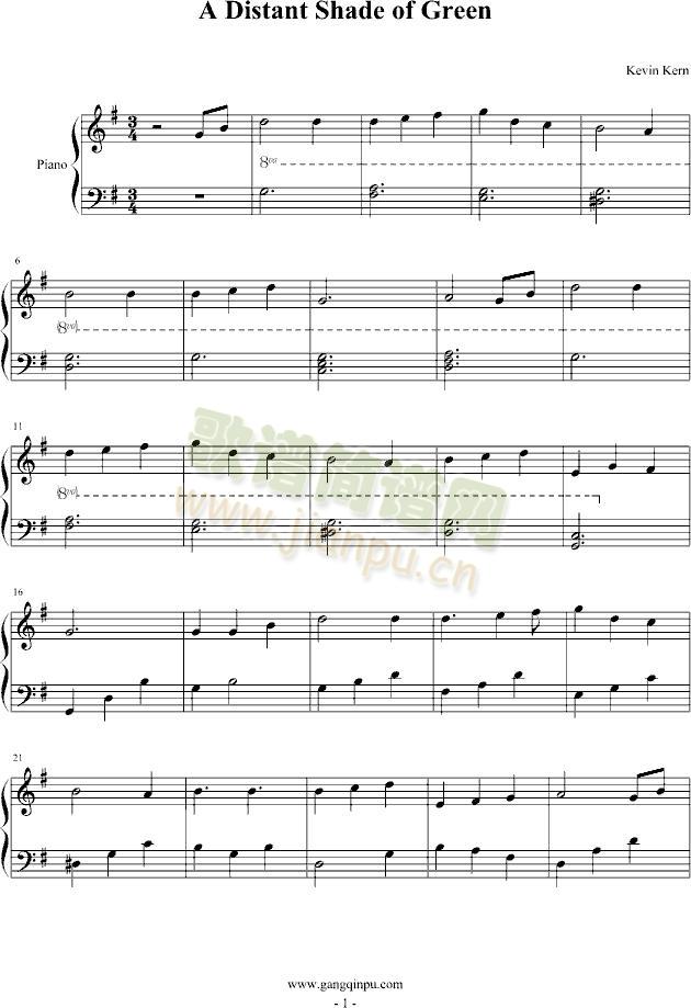 绿影迷踪(钢琴谱)1