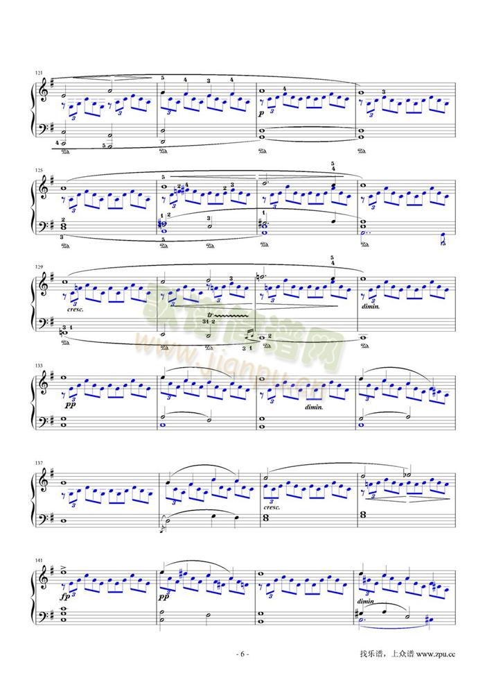 即兴曲G大调(钢琴谱)6