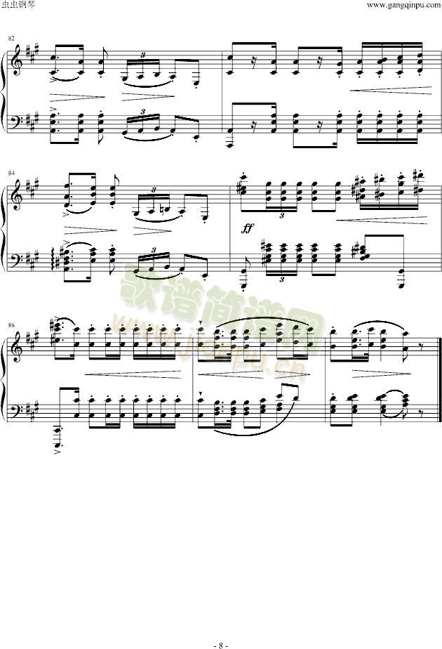 A大调波罗乃兹舞曲(钢琴谱)8