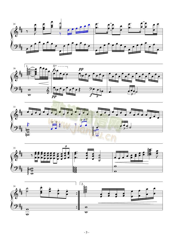 爱与哀愁(钢琴谱)3