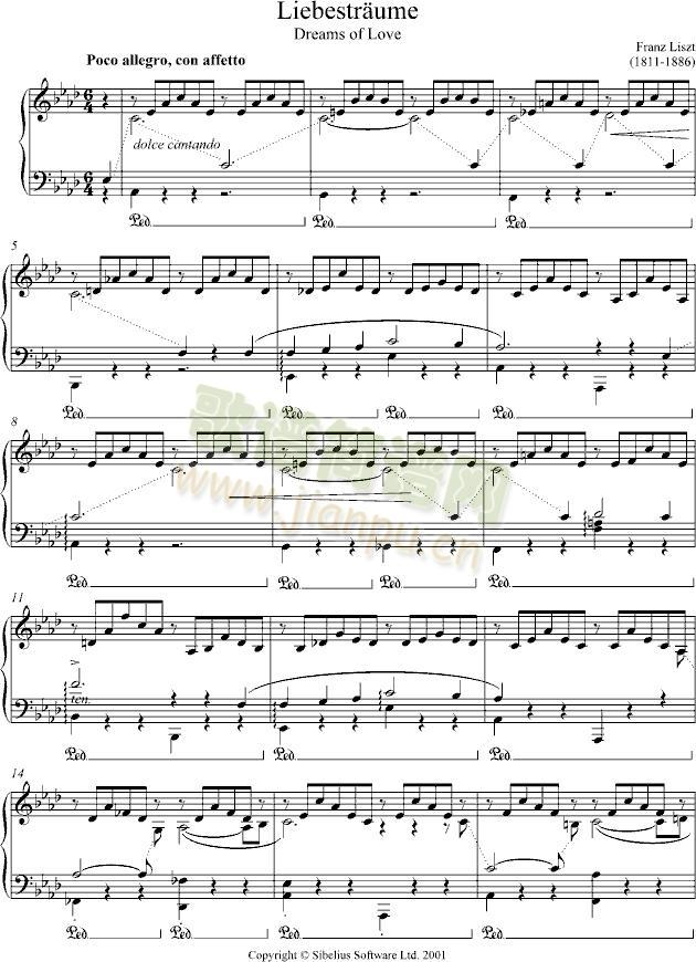 Liebestraume(钢琴谱)1