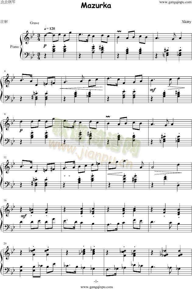 Mazurka(钢琴谱)1