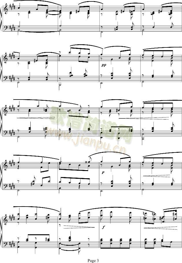 爱的致意(钢琴谱)3