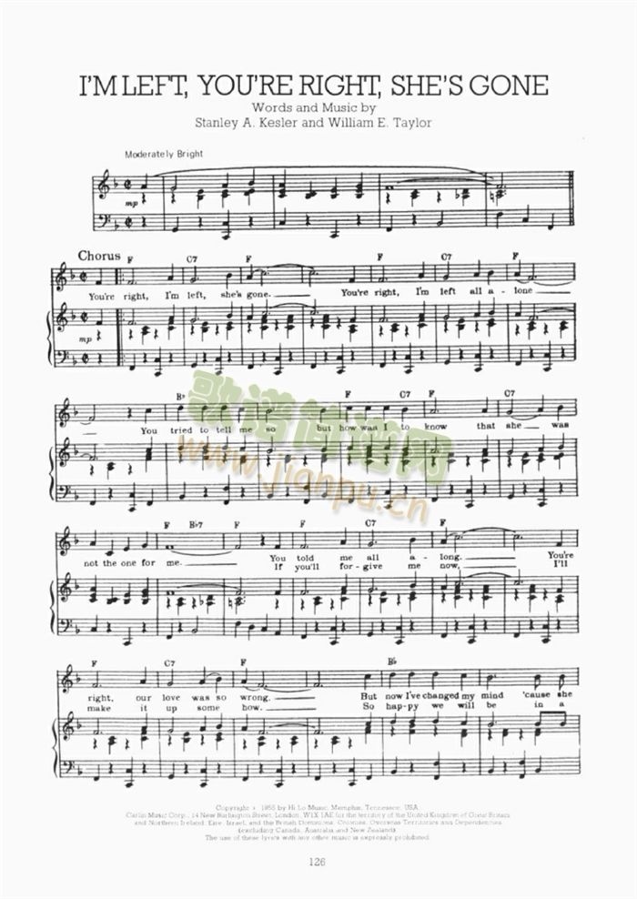 MLEFTYOURERIGHTSHESGONE(钢琴谱)1