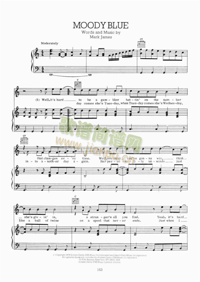 MOODYBLUE(钢琴谱)1