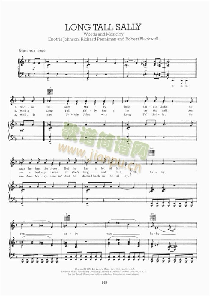 LONGTALLSALLY(钢琴谱)1