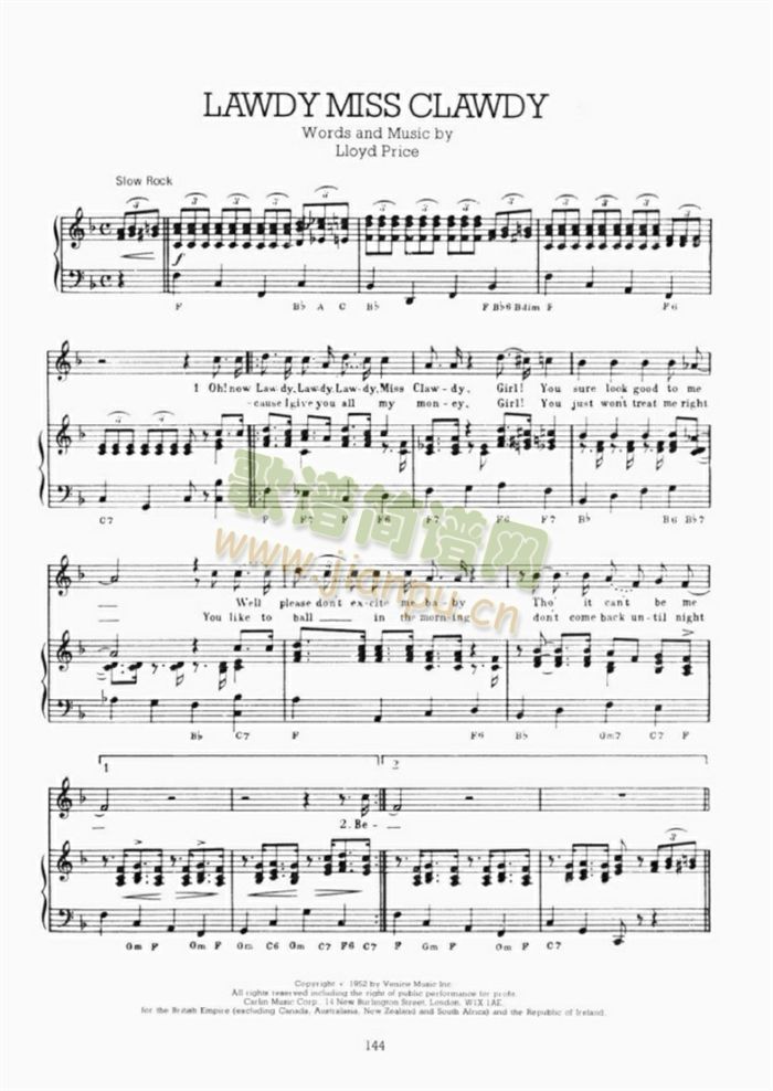 LAWDYMISSCLAWDY(钢琴谱)1