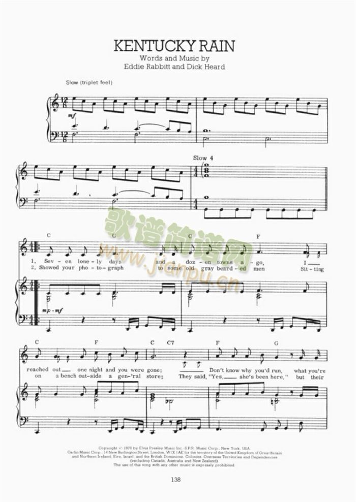 KENTUCKYRAIN(钢琴谱)1