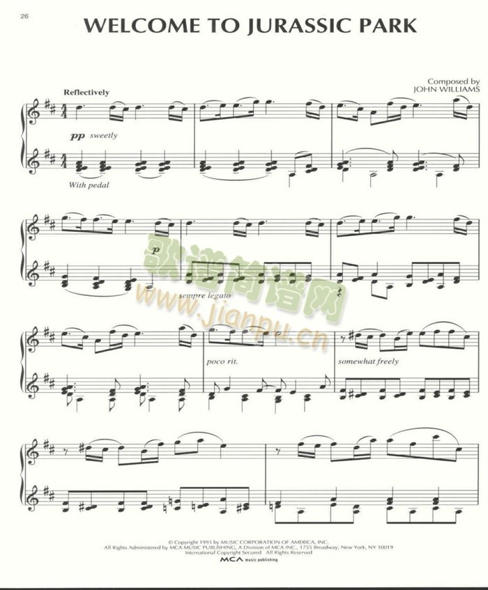 侏罗纪公园(钢琴谱)1