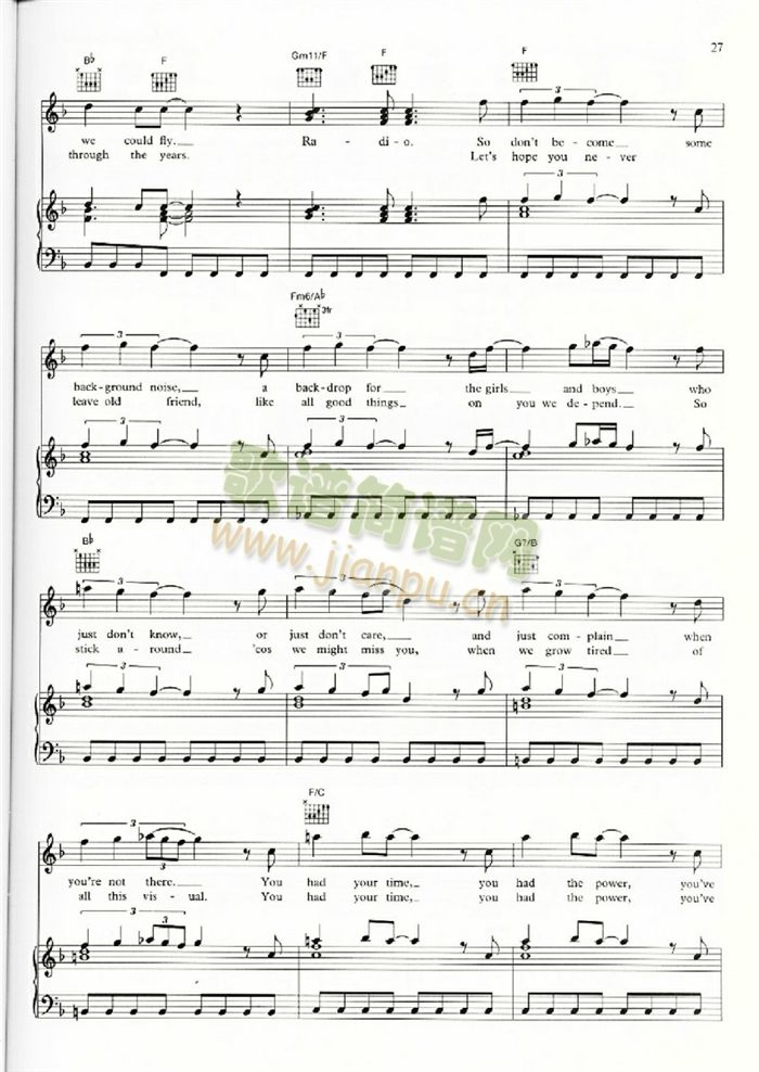 RADIOGAGA(钢琴谱)3