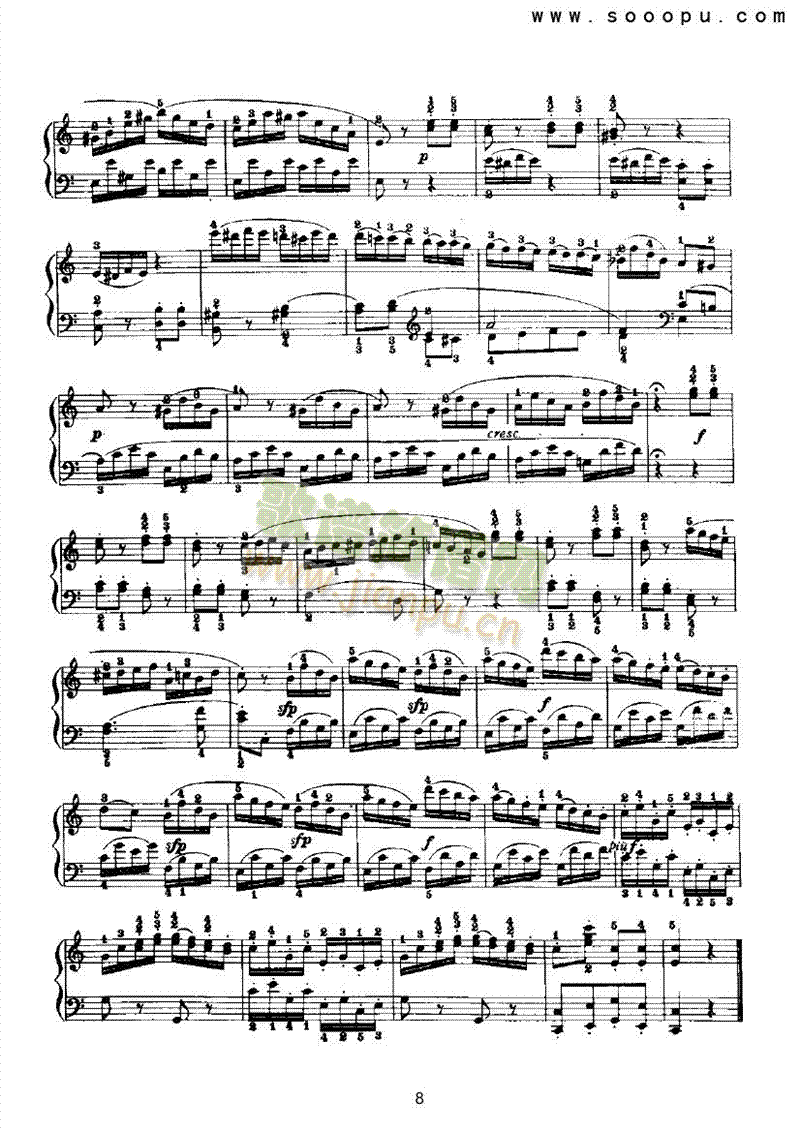C大调奏鸣曲键盘类钢琴(其他乐谱)8