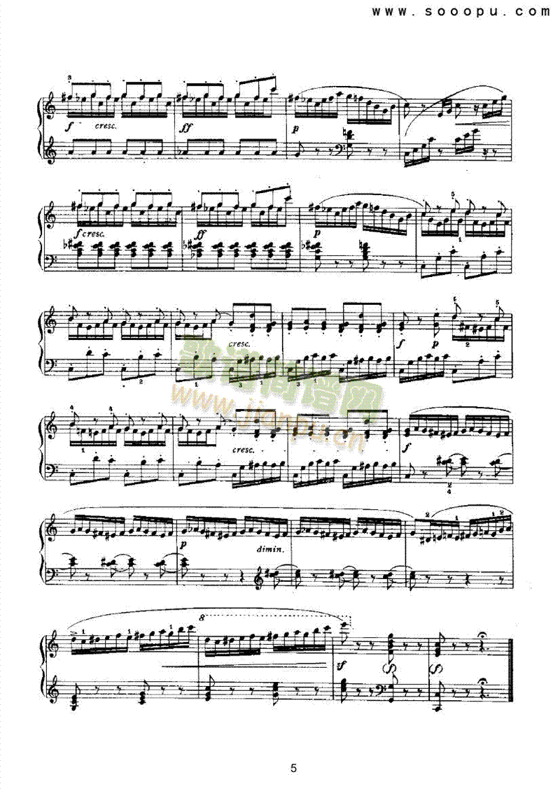 纺织曲键盘类钢琴(其他乐谱)5