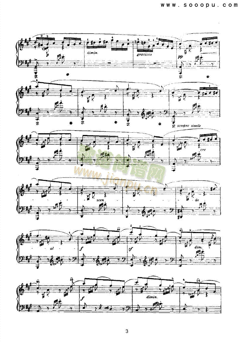 春之歌键盘类钢琴(其他乐谱)3