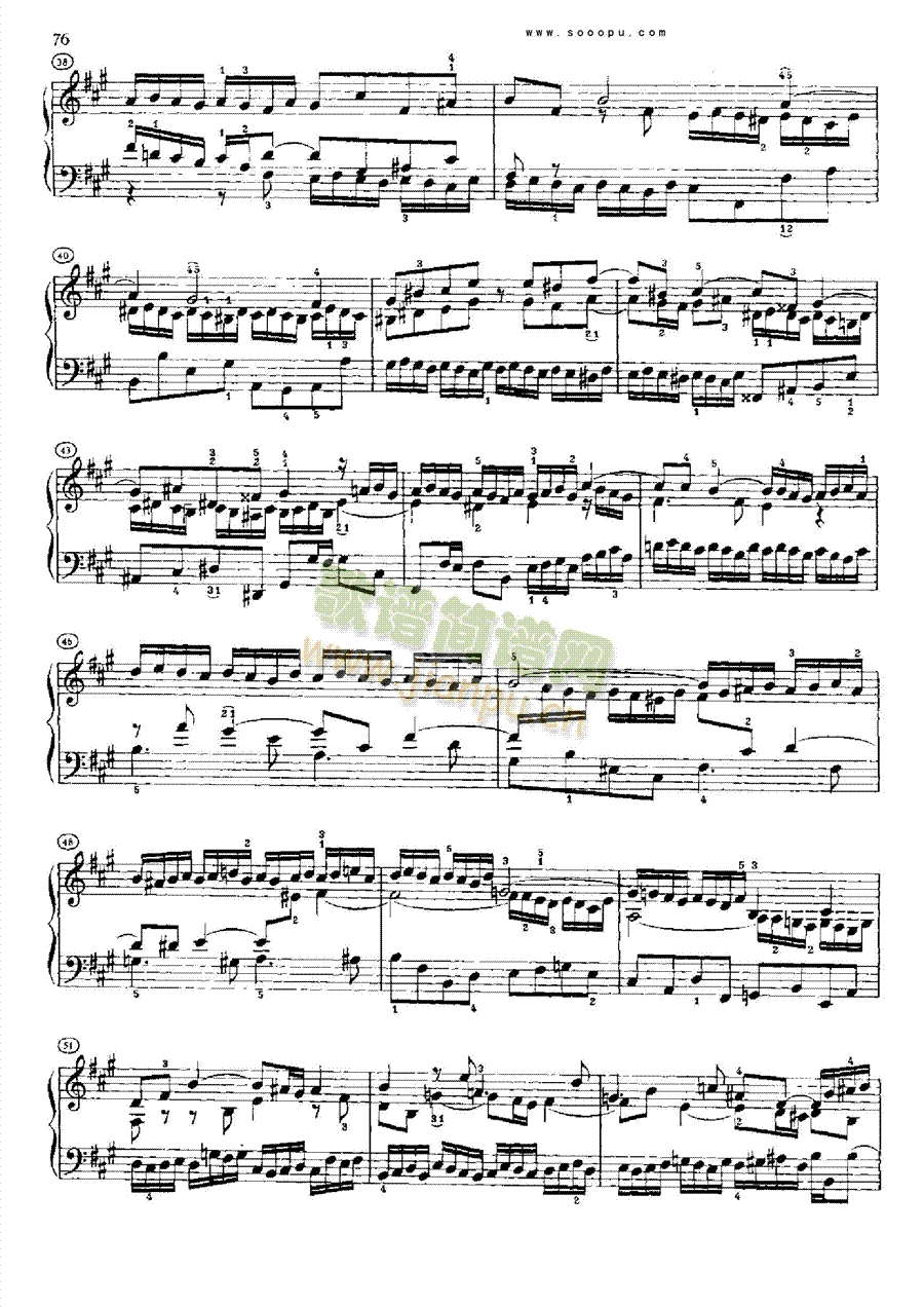 巴赫平均律曲集第二册第14首键盘类钢琴(其他乐谱)5