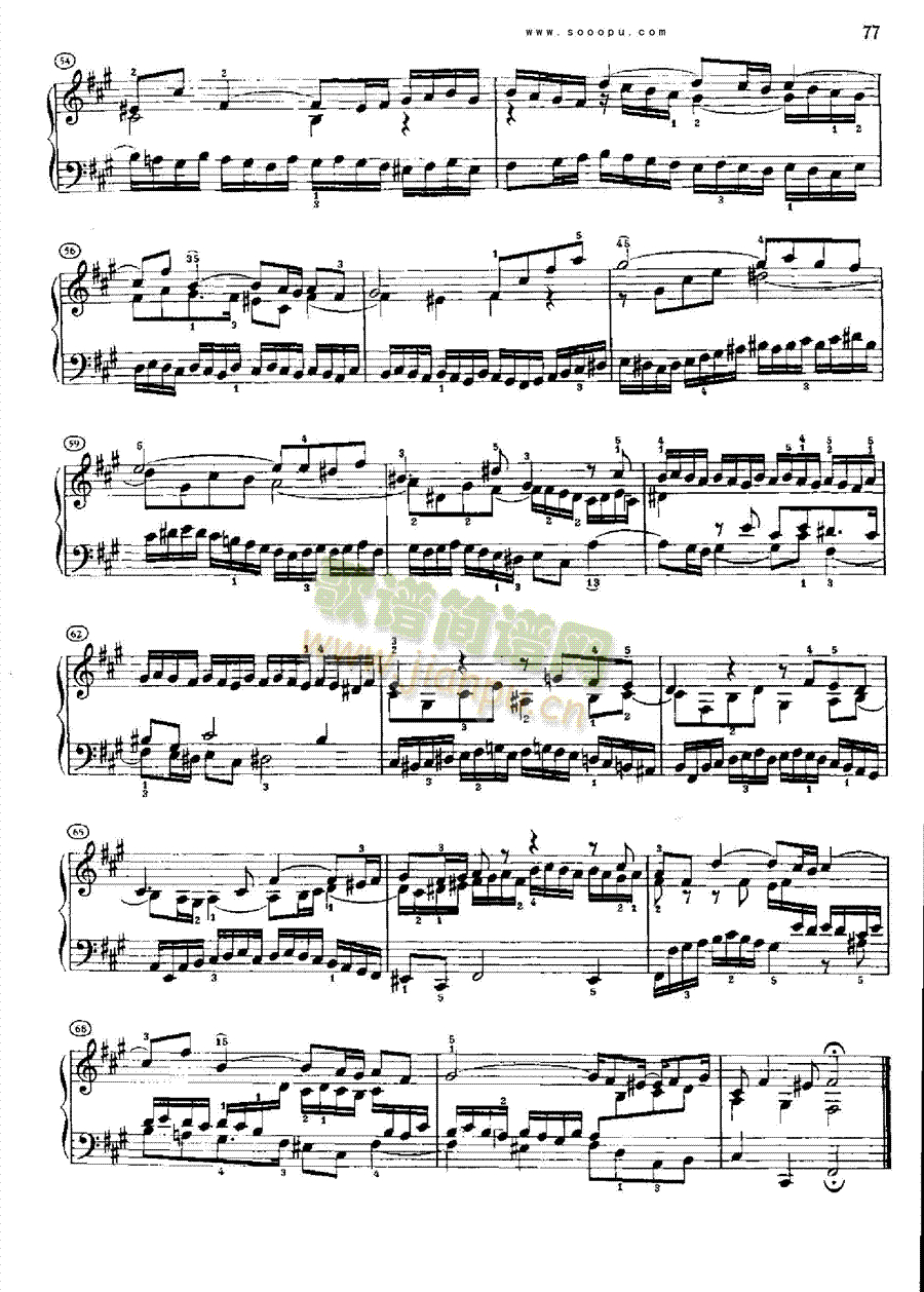 巴赫平均律曲集第二册第14首键盘类钢琴(其他乐谱)6