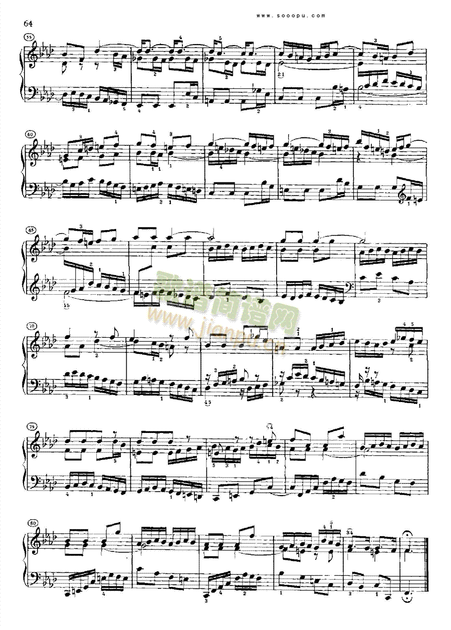 巴赫平均律曲集第二册第12首键盘类钢琴(其他乐谱)5