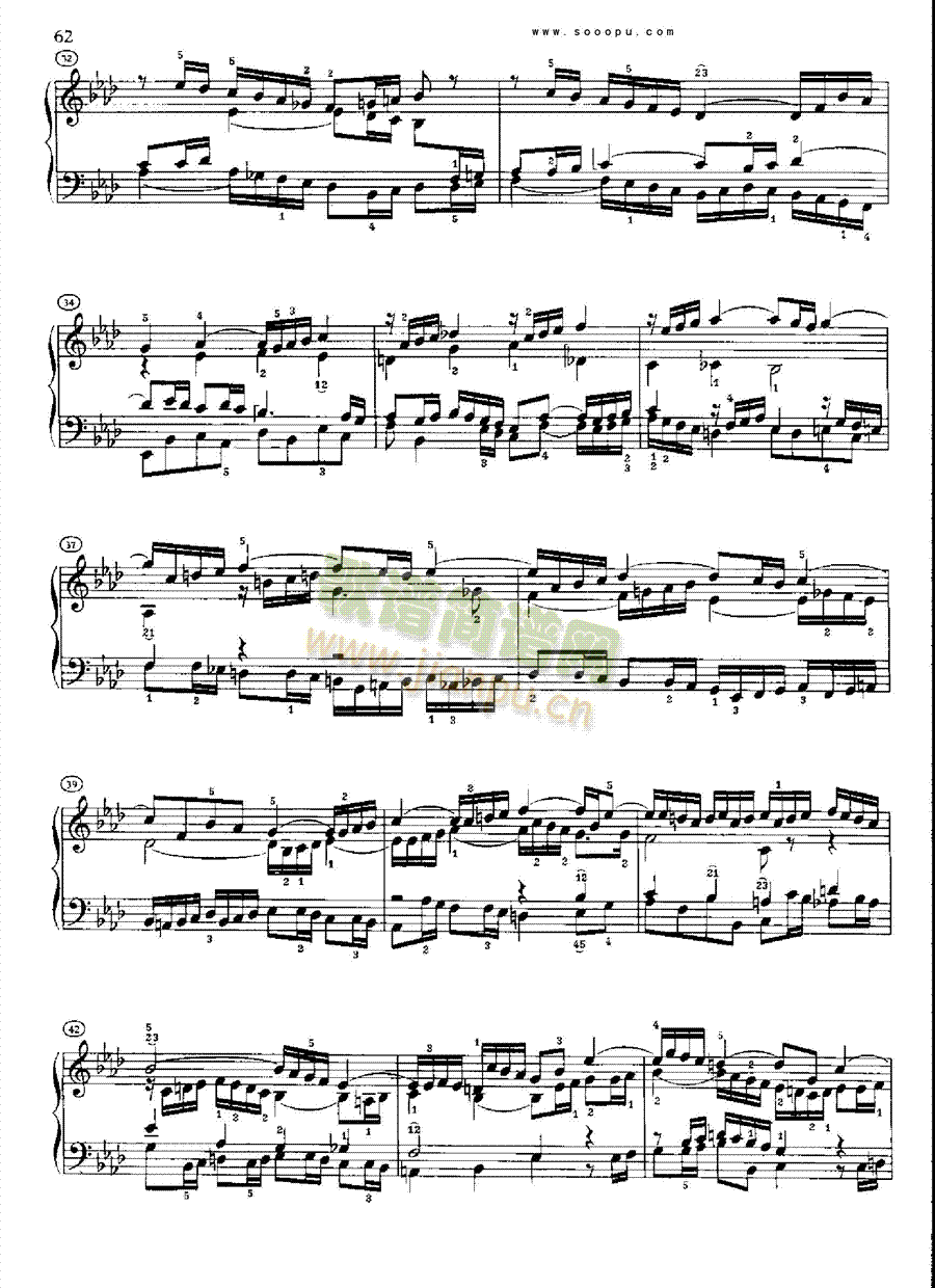 巴赫平均律曲集第一册第12首键盘类钢琴(其他乐谱)5