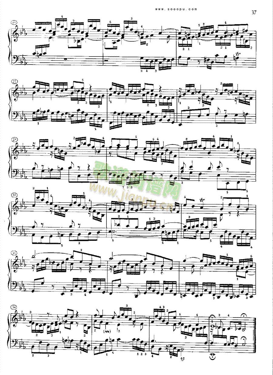 巴赫平均律曲集第一册第7首键盘类钢琴(其他乐谱)6