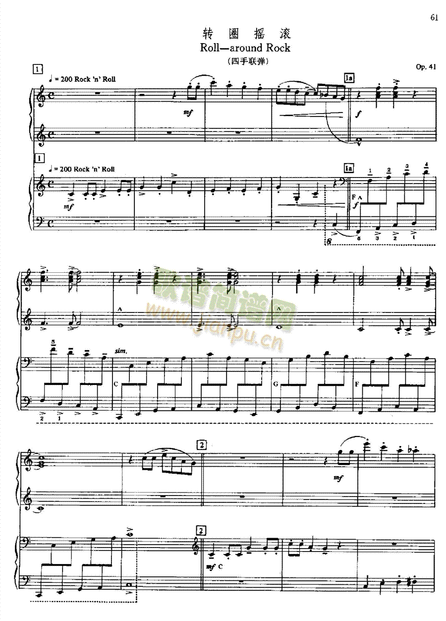 转圈摇滚键盘类钢琴(其他乐谱)1