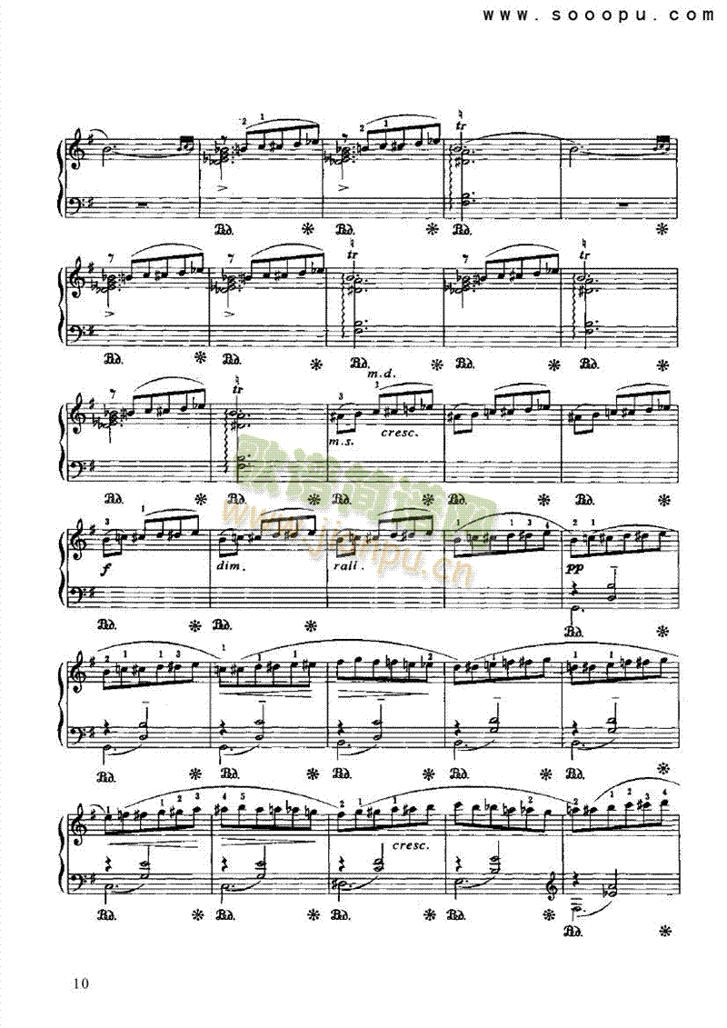 半音圆舞曲键盘类钢琴(其他乐谱)10
