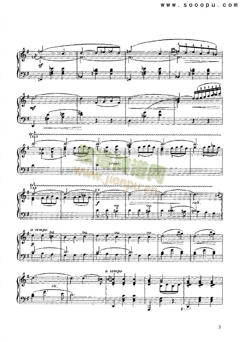 古风小步舞曲键盘类钢琴(其他乐谱)3