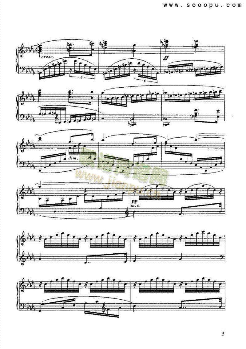 春天的絮语键盘类钢琴(其他乐谱)5