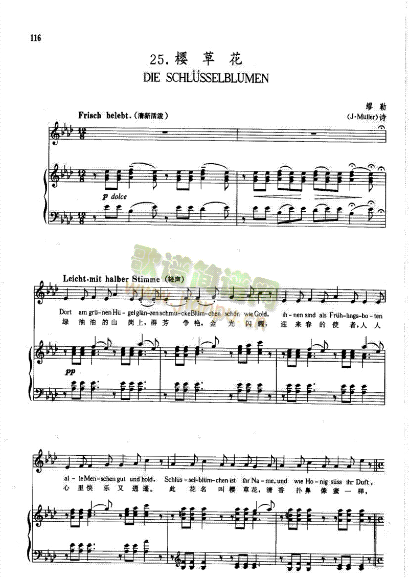 樱草花歌曲类钢琴伴奏谱(其他乐谱)1