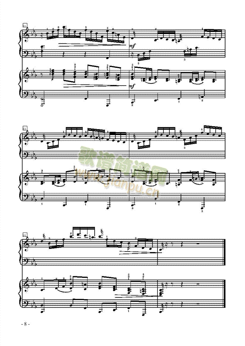 视唱曲—双钢琴键盘类钢琴(其他乐谱)6