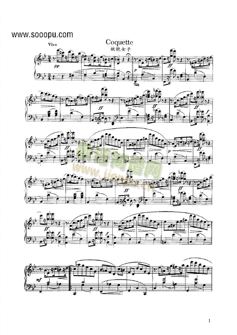 妖艳女子键盘类钢琴(其他乐谱)1