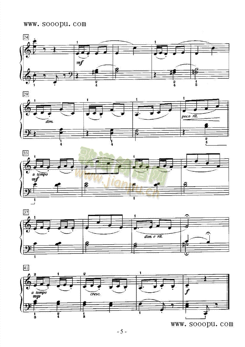 钟的小奏鸣曲键盘类钢琴(其他乐谱)5