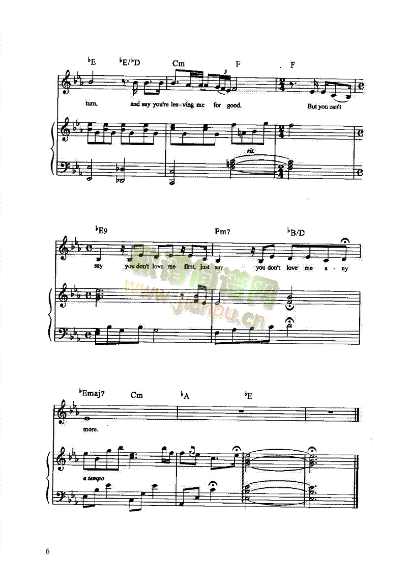 你会明白弹唱版键盘类钢琴(其他乐谱)6