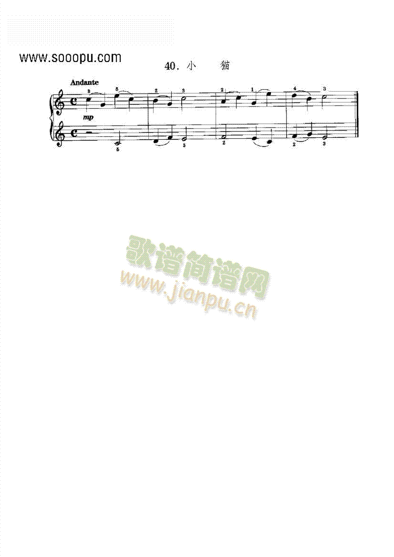 小猫键盘类钢琴(其他乐谱)1