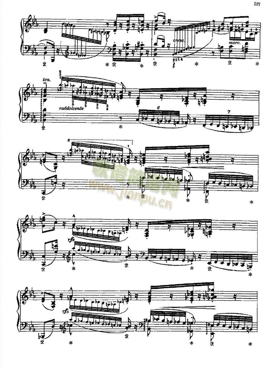 帕格尼尼-练习曲第二首键盘类钢琴(其他乐谱)6