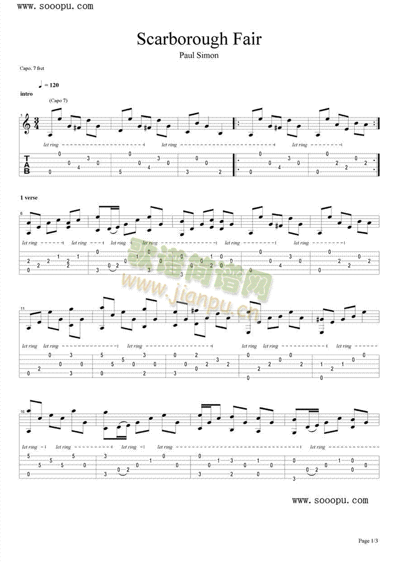 斯卡罗布集市(钢琴谱)1